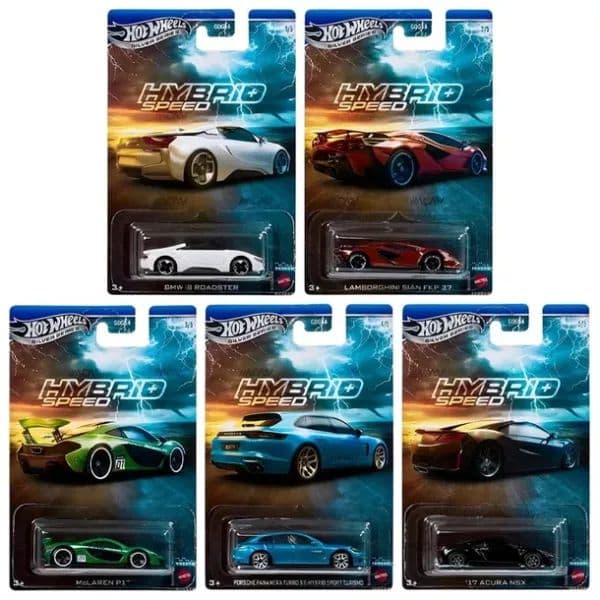 HOT WHEELS PREMIUM 1:64  HYBRID SPEED SILVER SERIES SET - Image 1