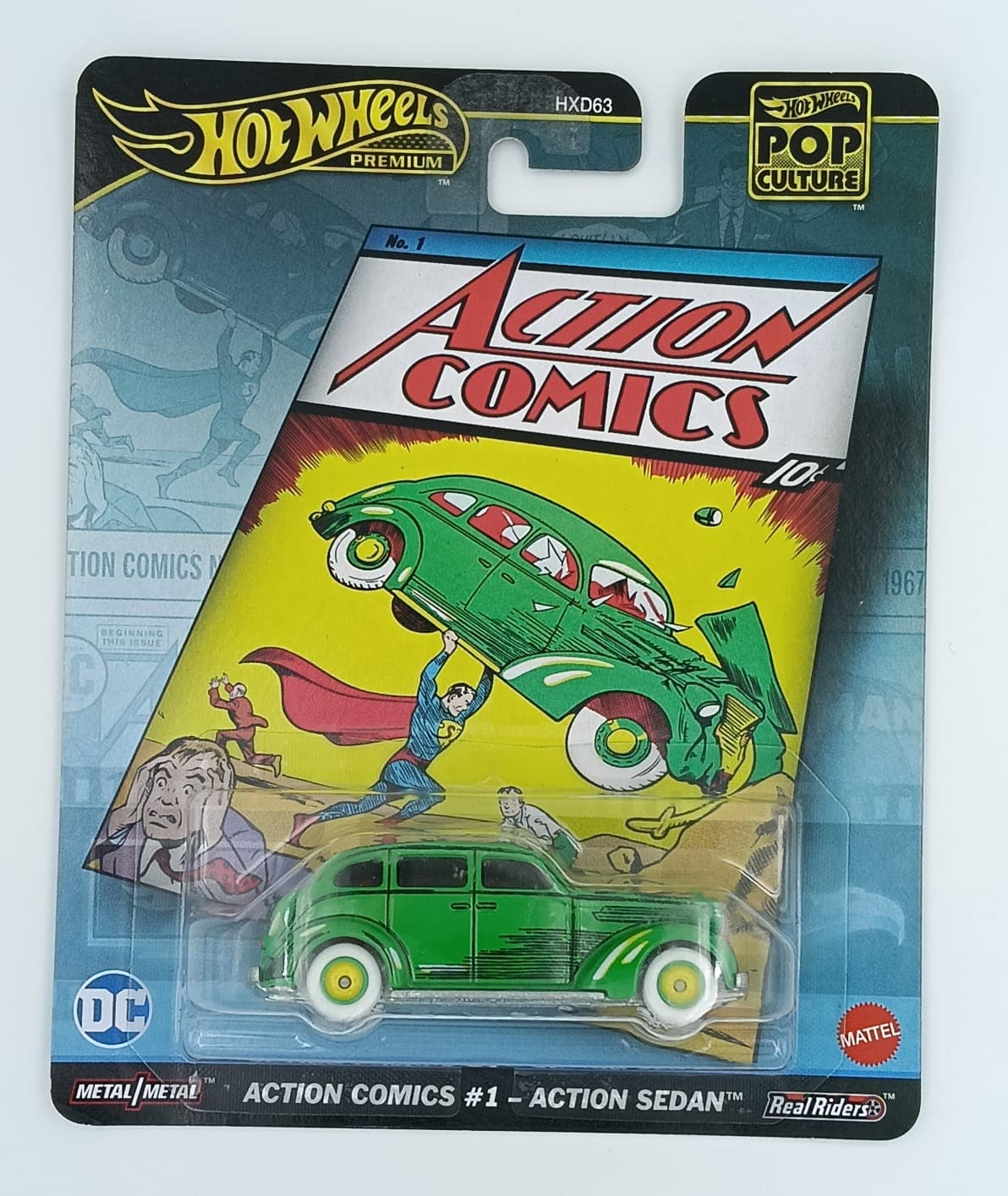 Hot Wheels Premium 1:64 ACTION COMICS #1 - ACTION SEDAN ACTION COMICS - Image 1