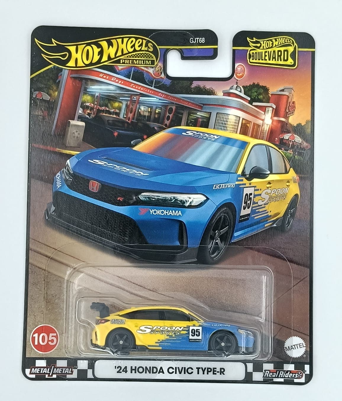 Hot Wheels Premium 1:64 '24 HONDA CIVIC TYPE-R BOULEVARD #105 - Image 1