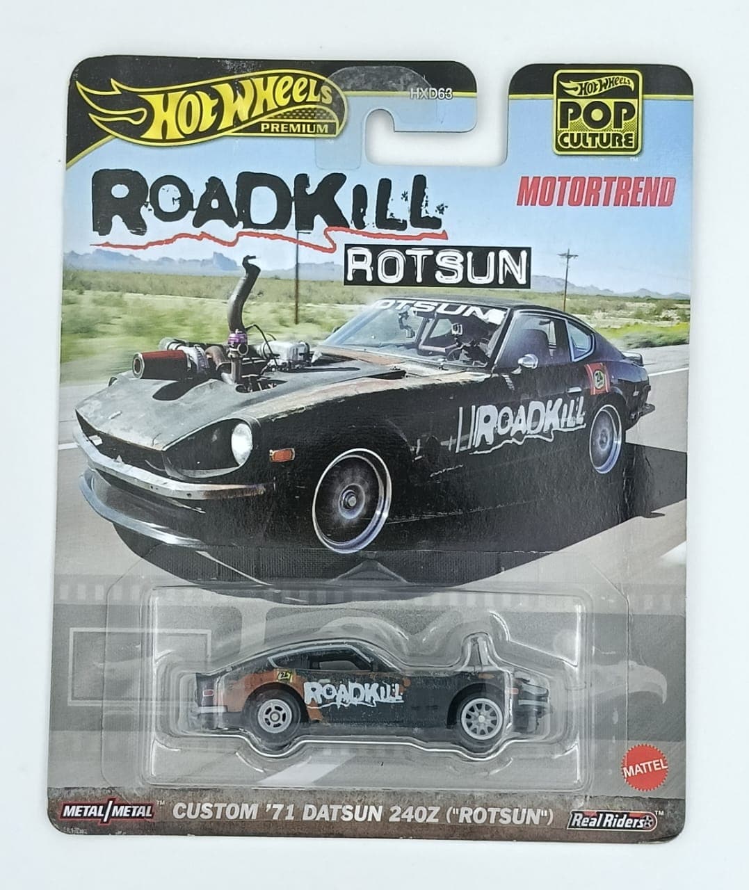 Hot Wheels Premium 1:64 CUSTOM '71 DATSUN 240Z ("ROTSUN") ROAD KILL ROTSUN - Image 1