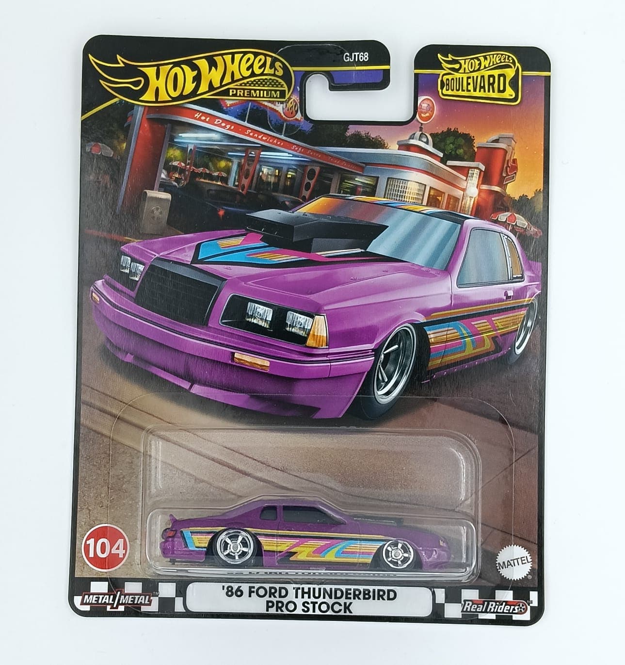 Hot Wheels Premium 1:64 '86 FORD THUNDERBIRD PRO STOCK BOULEVARD #104 - Image 1