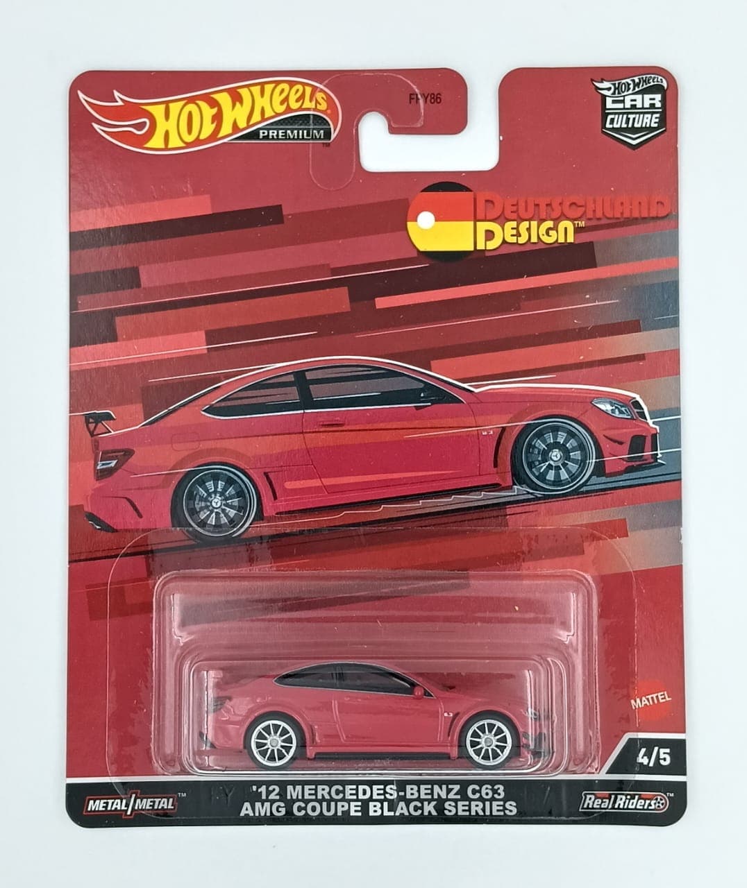 Hot Wheels Premium 1:64 '12 MERCEDES-BENZ C63 AMG COUPE BLACK SERIES DEUTSCHLAND DESIGN - Image 1
