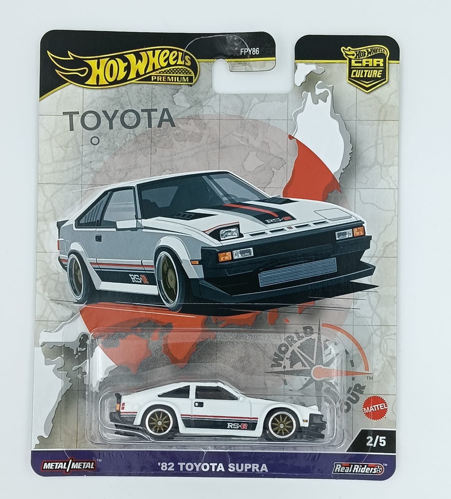 Hot Wheels Premium 1:64 '82 TOYOTA SUPRA WORLD TOUR - Image 1