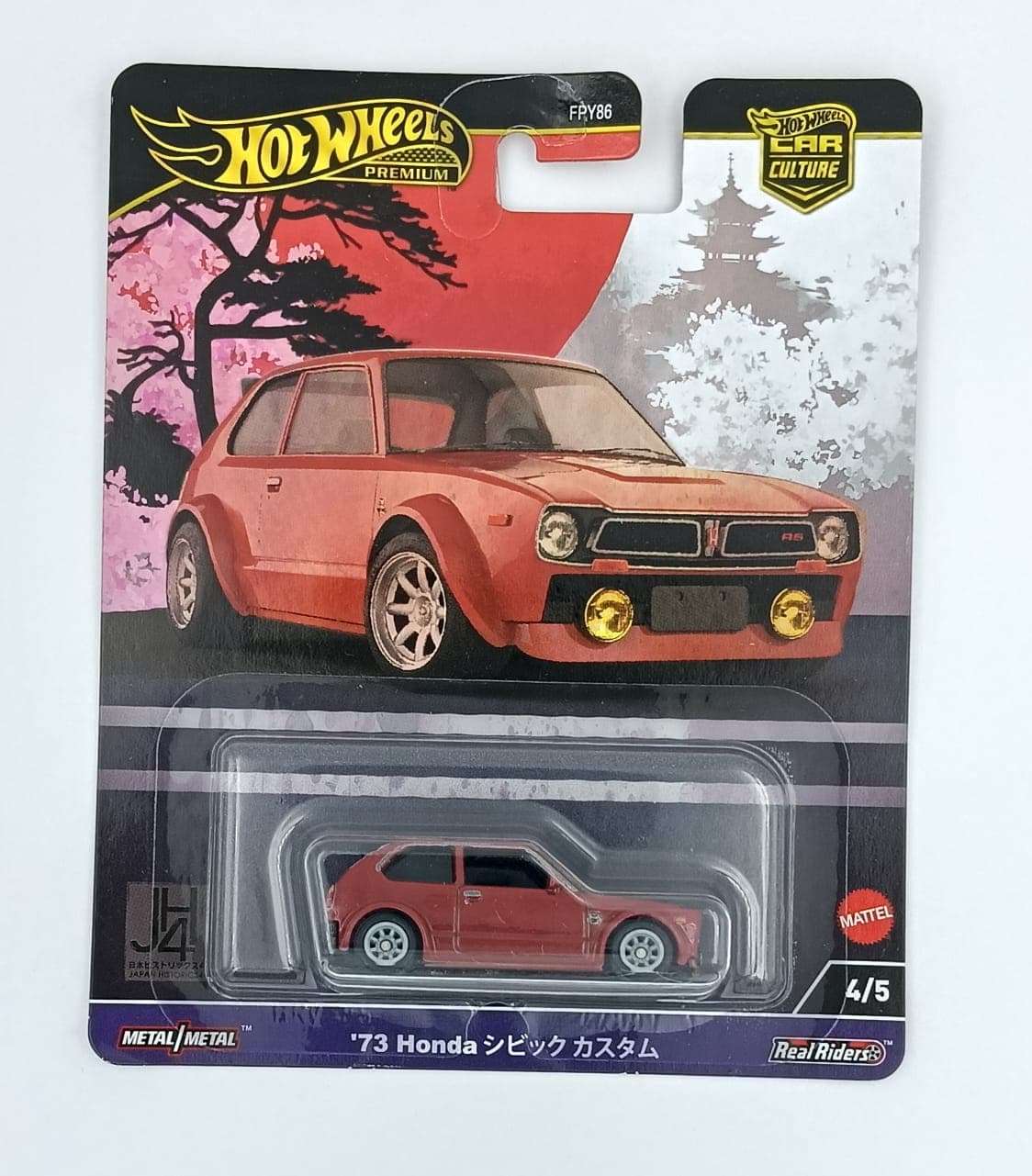 Hot Wheels Premium 1:64 '73 HONDA CIVIC CUSTOM JAPAN HISTORICS4 - Image 1