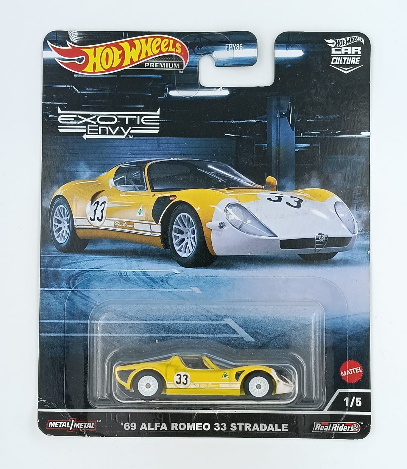 Hot Wheels Premium 1:64 '69 ALFA ROMEO 33 STRADALE EXOTIC ENVY - Image 1