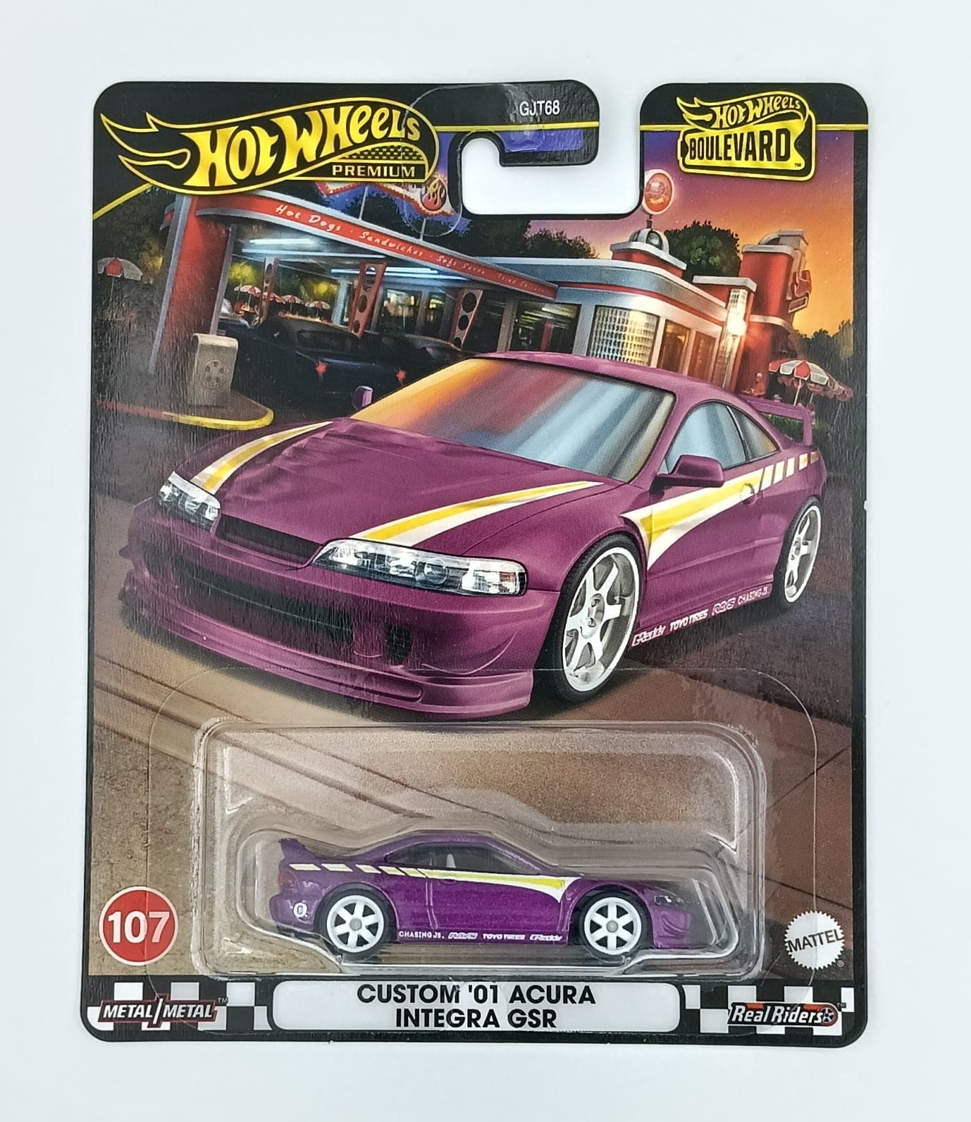 Hot Wheels Premium 1:64 CUSTOM '01 ACURA INTEGRA GSR BOULEVARD #107 - Image 1