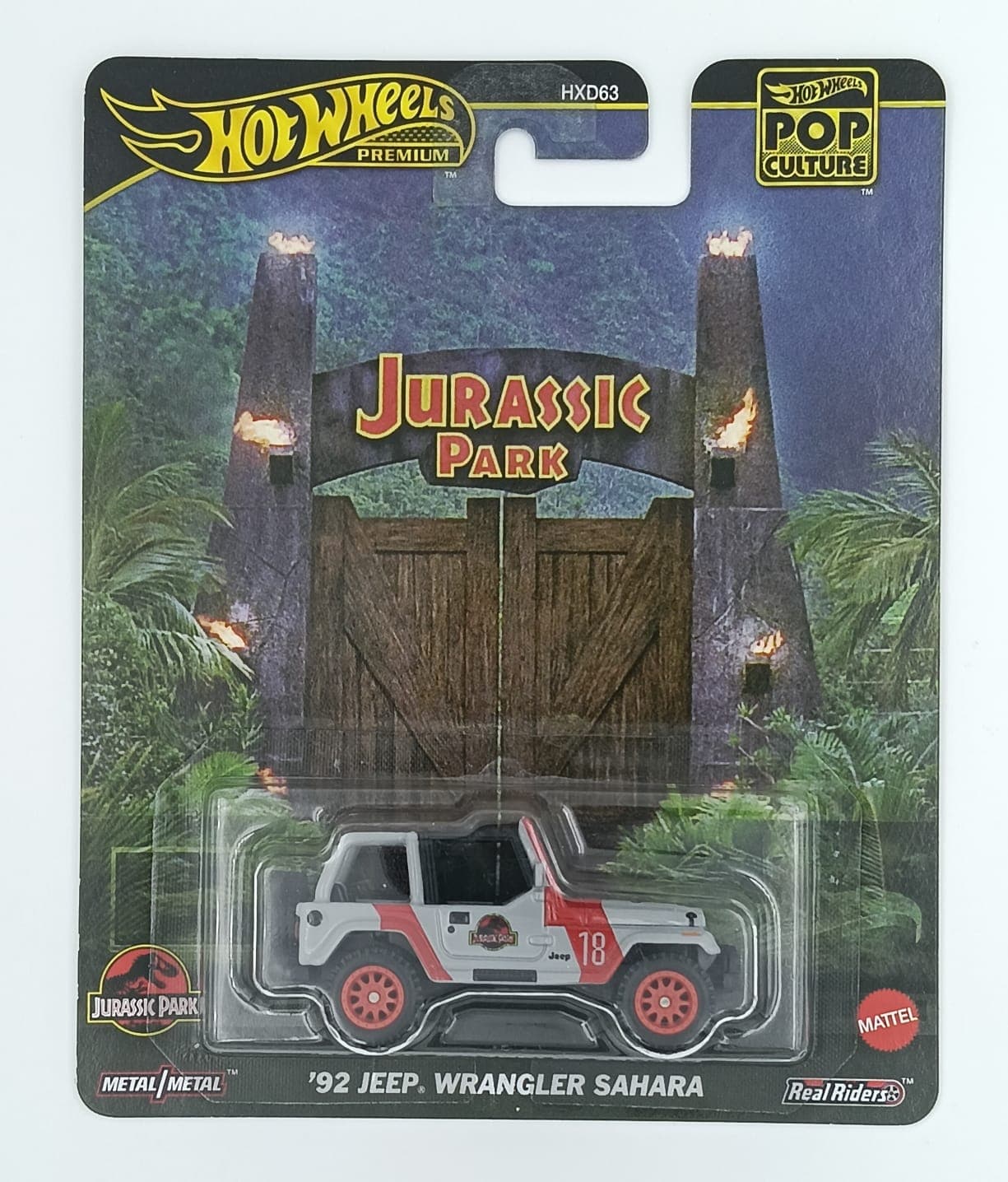 Hot Wheels Premium 1:64 '92 JEEP WRANGLER SAHARA JURASSIC PARK - Image 1