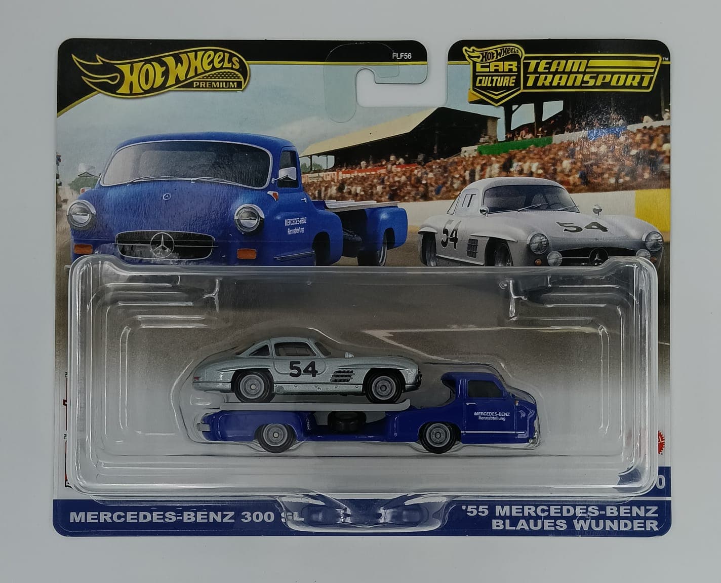 HOT WHEELS TEAM TRANSPORT MERCEDES-BENZ 300 SL - '55 MERCEDES-BENZ BLAUES WUNDER CAR CULTURE #70 - Image 1