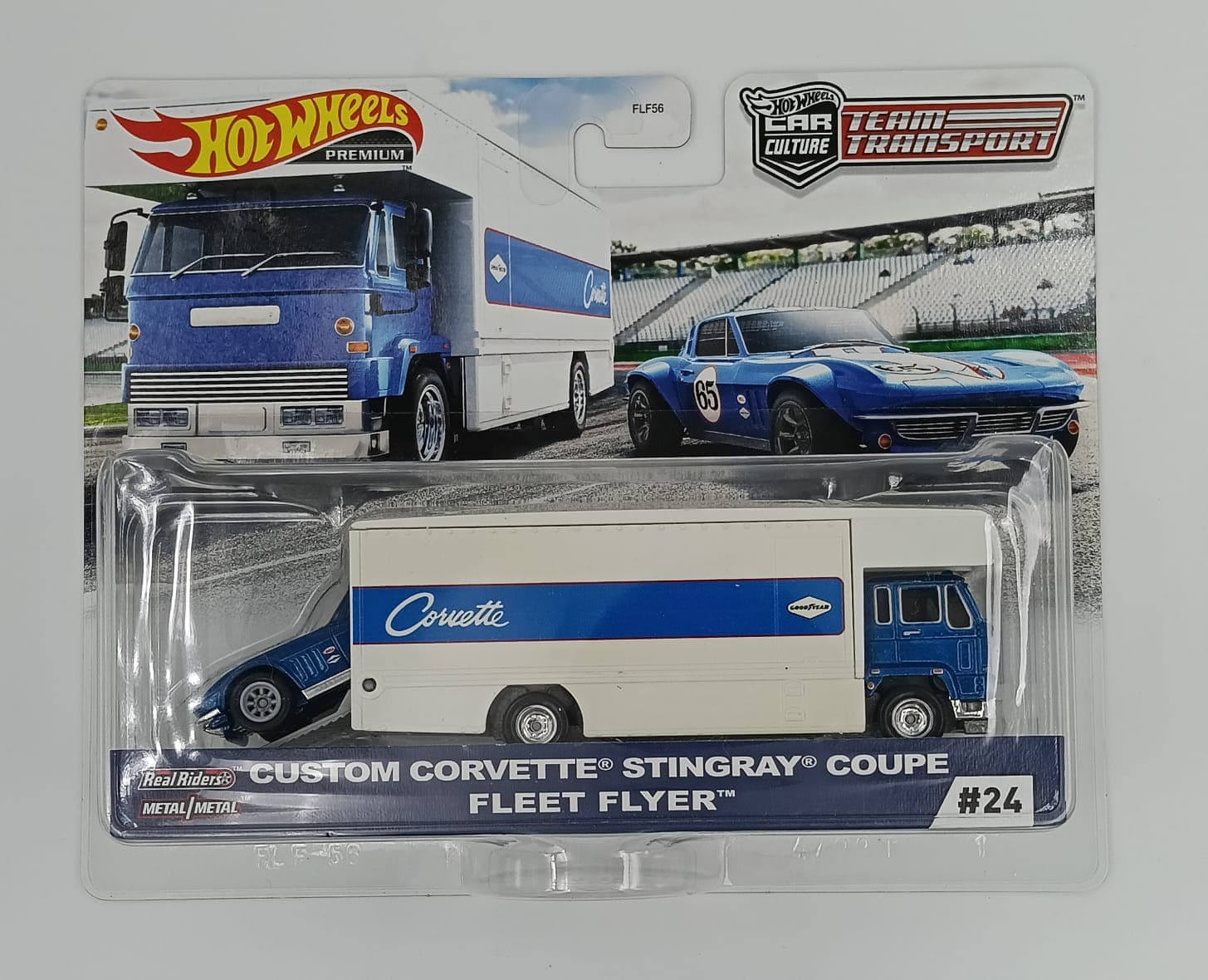 HOT WHEELS TEAM TRANSPORT CUSTOM CORVETTE STINGRAY COUPE FLEET FLYER CAR CULTURE #24 - Image 1