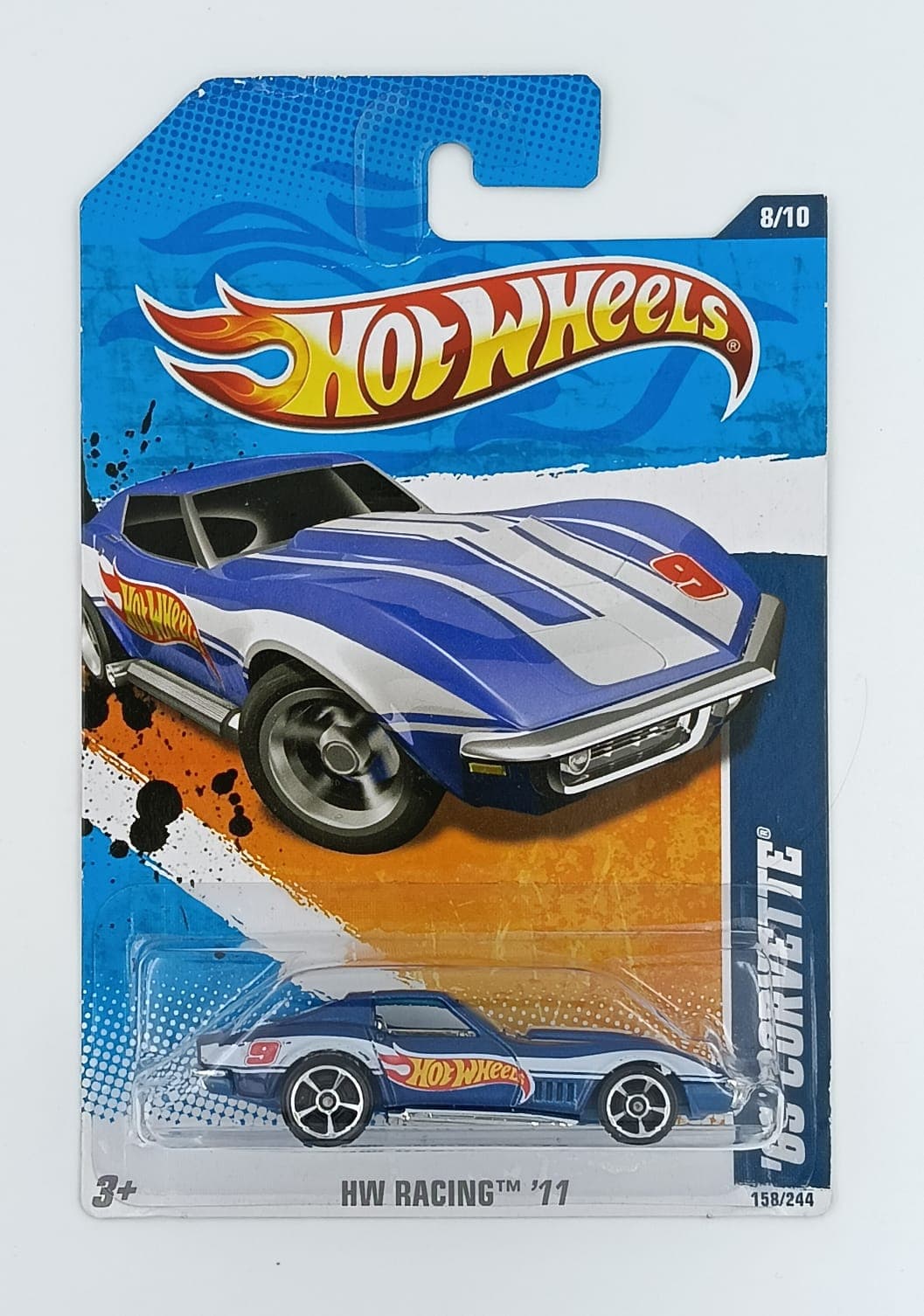 HOT WHEELS MAIN LINE IMPORTED CARD '69 CORVETTE HW RACING - Image 1