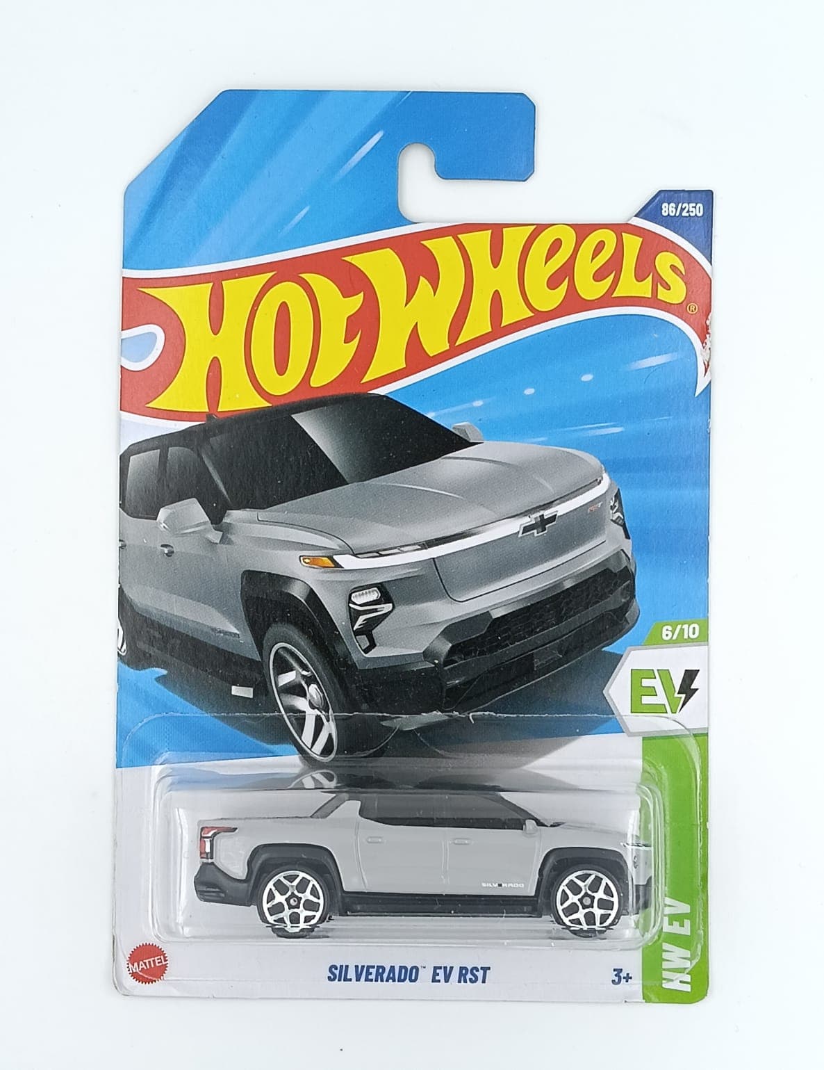 HOT WHEELS MAIN LINE IMPORTED CARD SILVERADO EV RST - Image 1