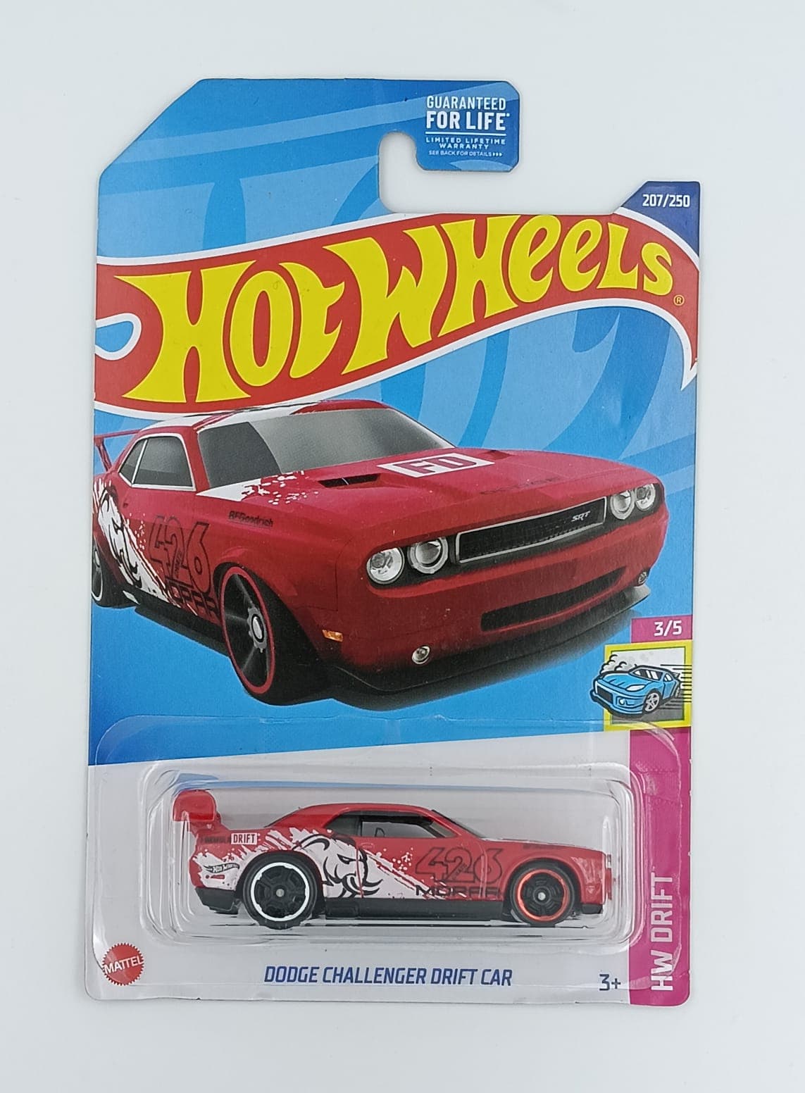 HOT WHEELS MAIN LINE IMPORTED CARD DODGE CHALLENGER DRIFT CAR - Image 1