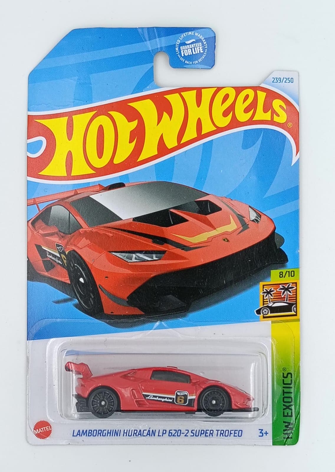 HOT WHEELS MAIN LINE IMPORTED CARD LAMBORGHINI HURACAN LP 620-2 SUPER TROFED - Image 1