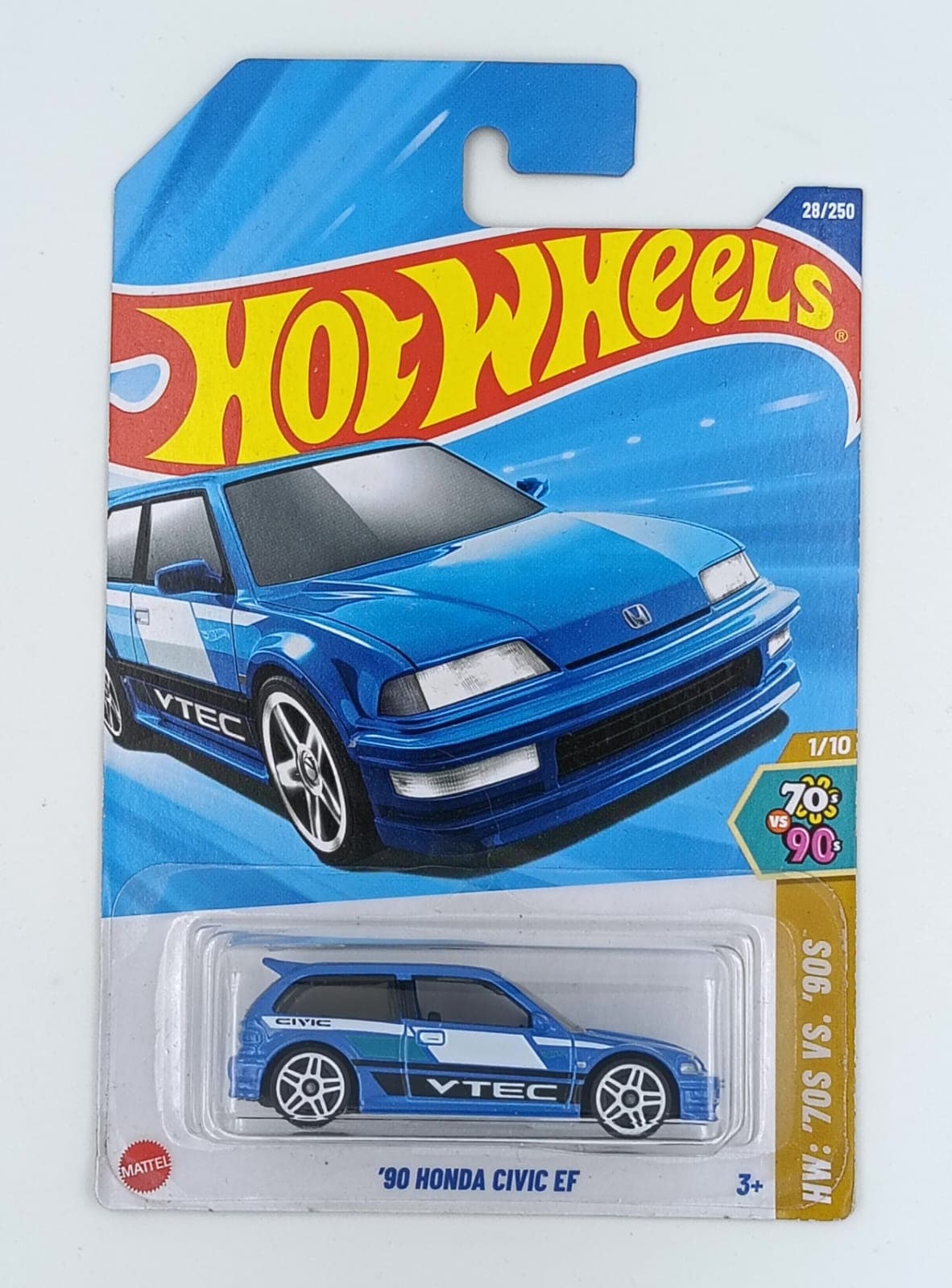 HOT WHEELS MAIN LINE IMPORTED CARD '90 HONDA CIVIC EF - Image 1