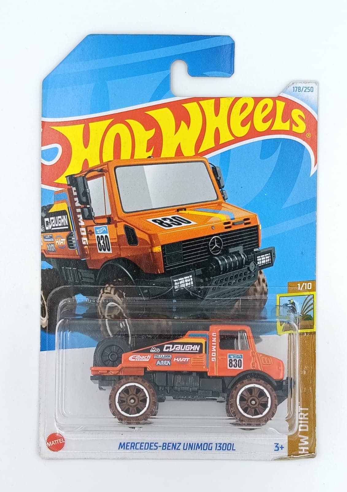 HOT WHEELS MAIN LINE IMPORTED CARD MERCEDES-BENZ UNIMOG 1300L - Image 1
