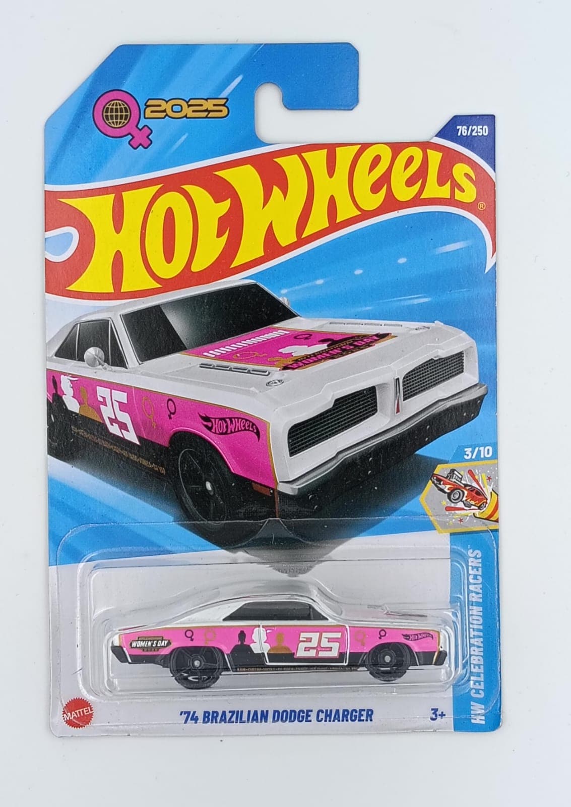 HOT WHEELS MAIN LINE IMPORTED CARD '74 BRAZILIAN DODGE CHARGER - Image 1
