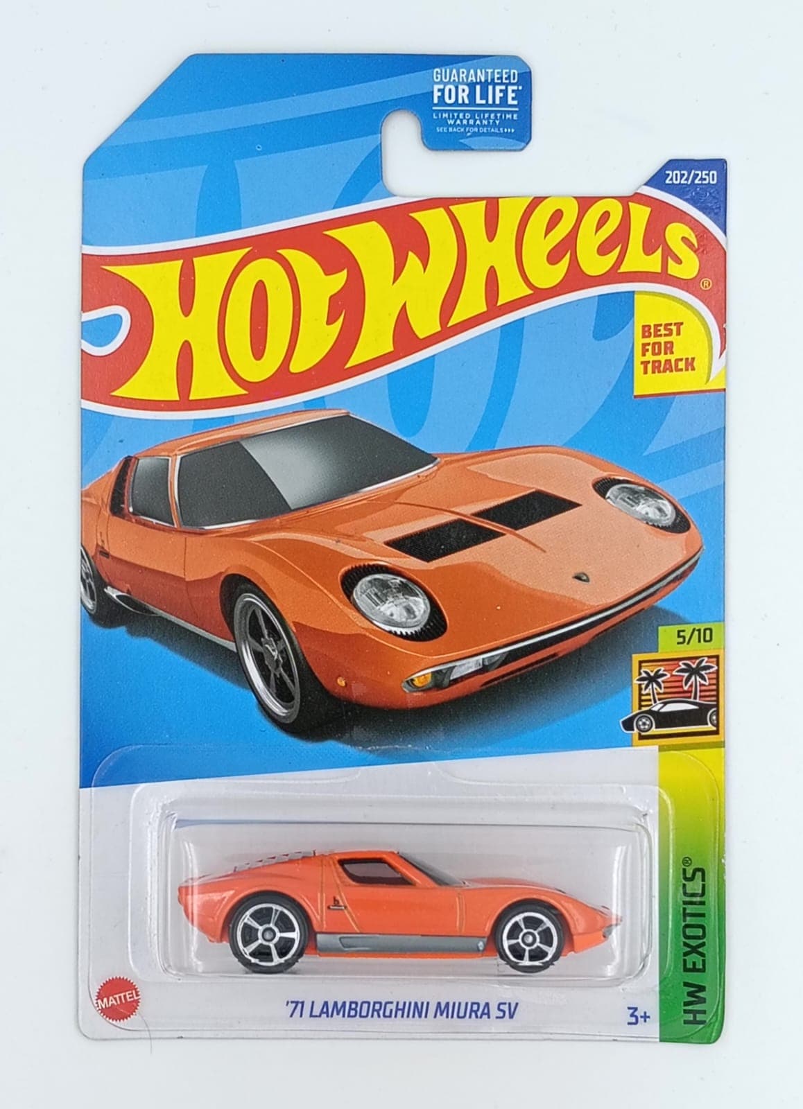 HOT WHEELS MAIN LINE IMPORTED CARD '71 LAMBORGHINI MIURA SV - Image 1