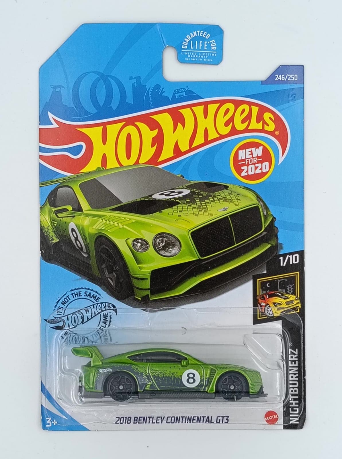 HOT WHEELS MAIN LINE IMPORTED CARD 2018 BENTLEY CONTINENTAL GT3 - Image 1