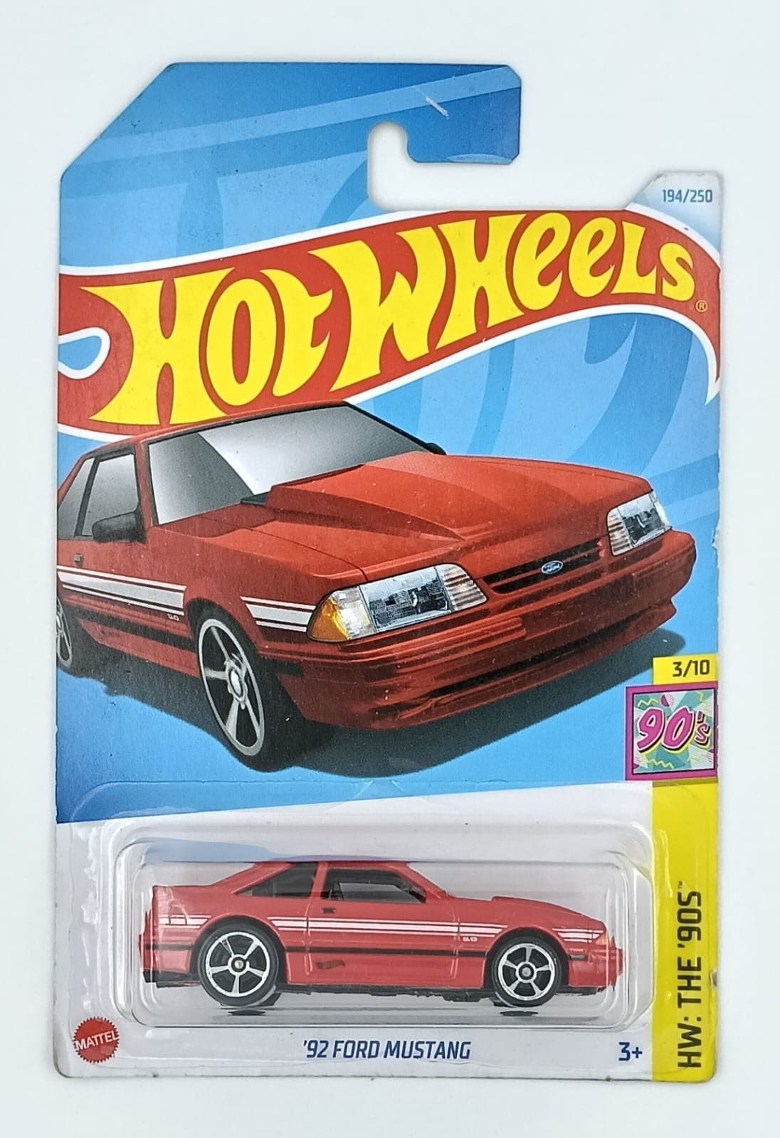HOT WHEELS MAIN LINE '92 FORD MUSTANG - Image 1