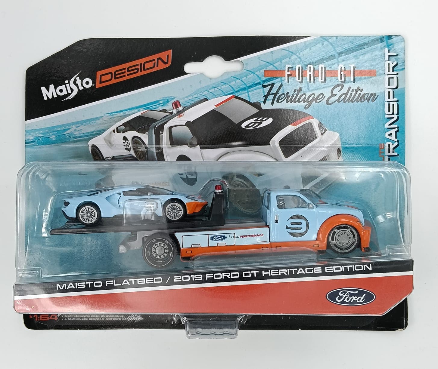 Maisto DESIGN MAISTO FLATBED / 2019 FORD GT HERITAGE EDITION ELITE TRANSPORT - Image 1