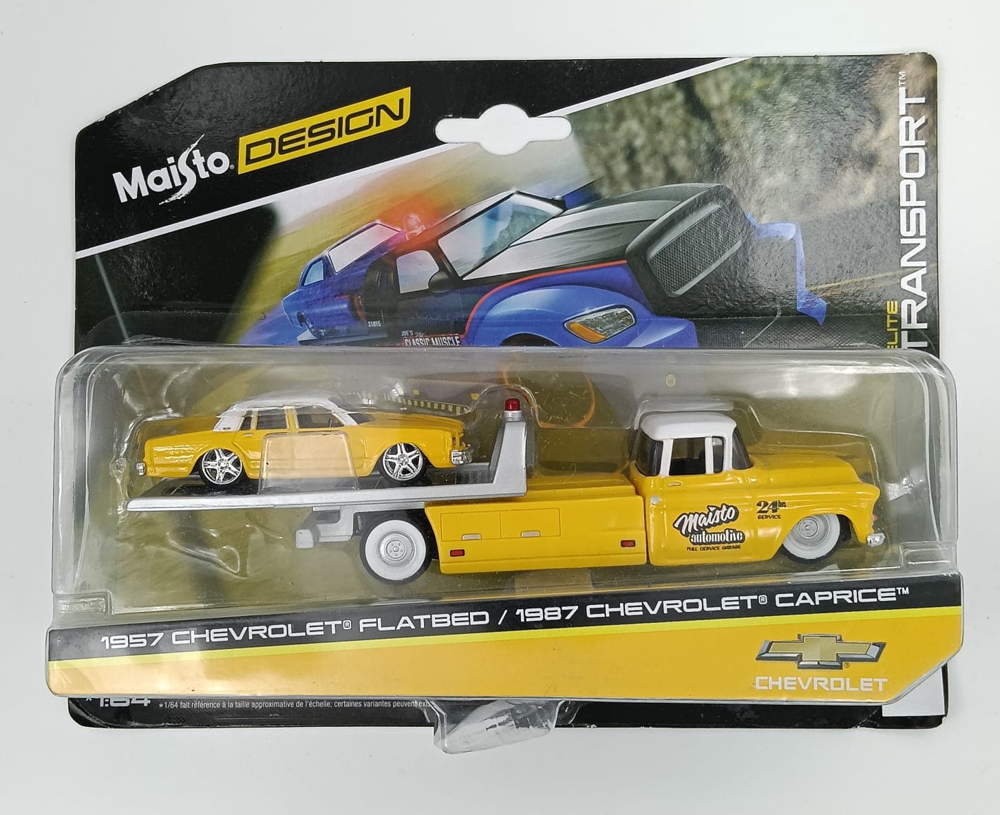 Maisto DESIGN 1957 CHEVROLET FLATBED /1987 CHEVROLET CAPRICE ELITE TRANSPORT - Image 1
