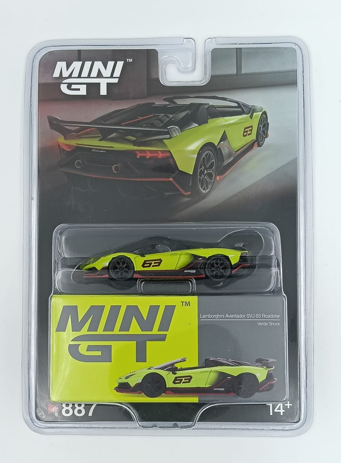 MINI GT BLISTER Lamborghini Aventador SVJ 63 Roadster #887 - Image 1