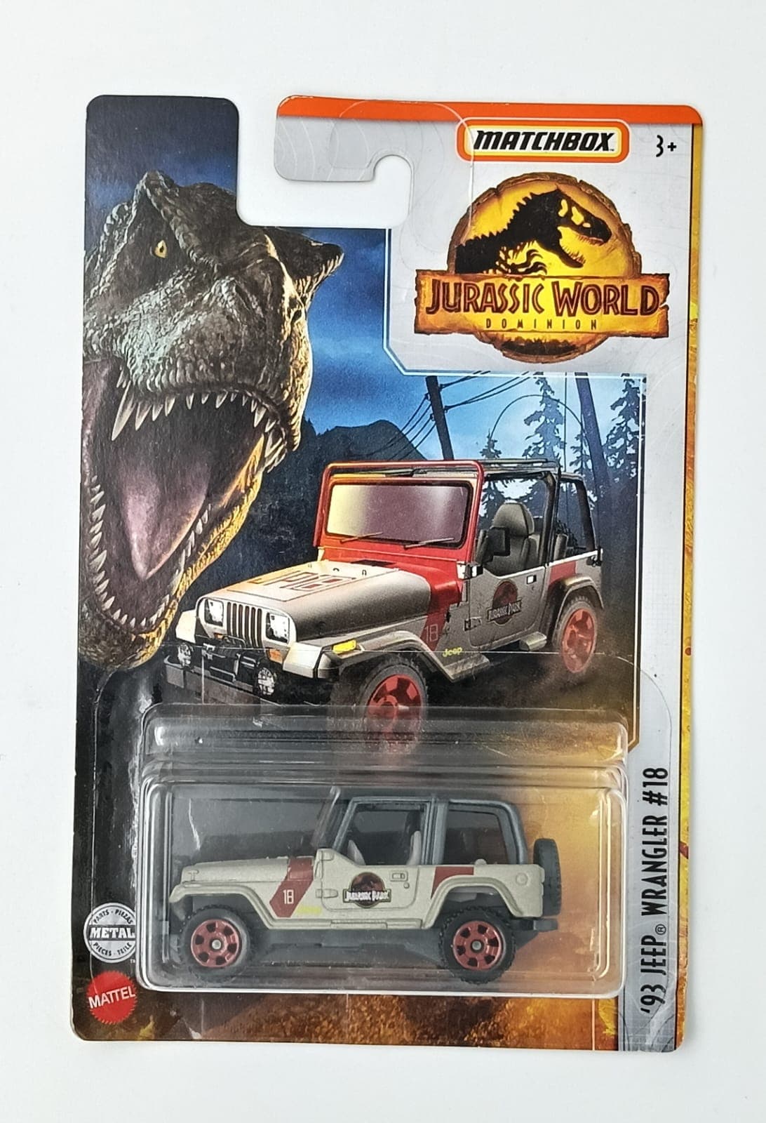 MATCHBOX '93 JEEP WRANGLER #18 JURASSIC WORLD - Image 1