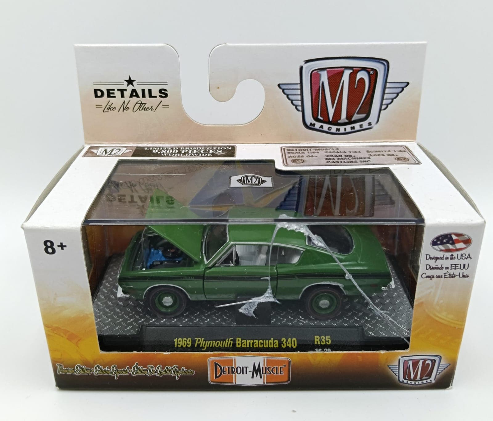 M2 MACHINES ACRYLIC BOX 1969 Plymouth Barracuda 340 9,800 Pieces Worldwide - Image 1