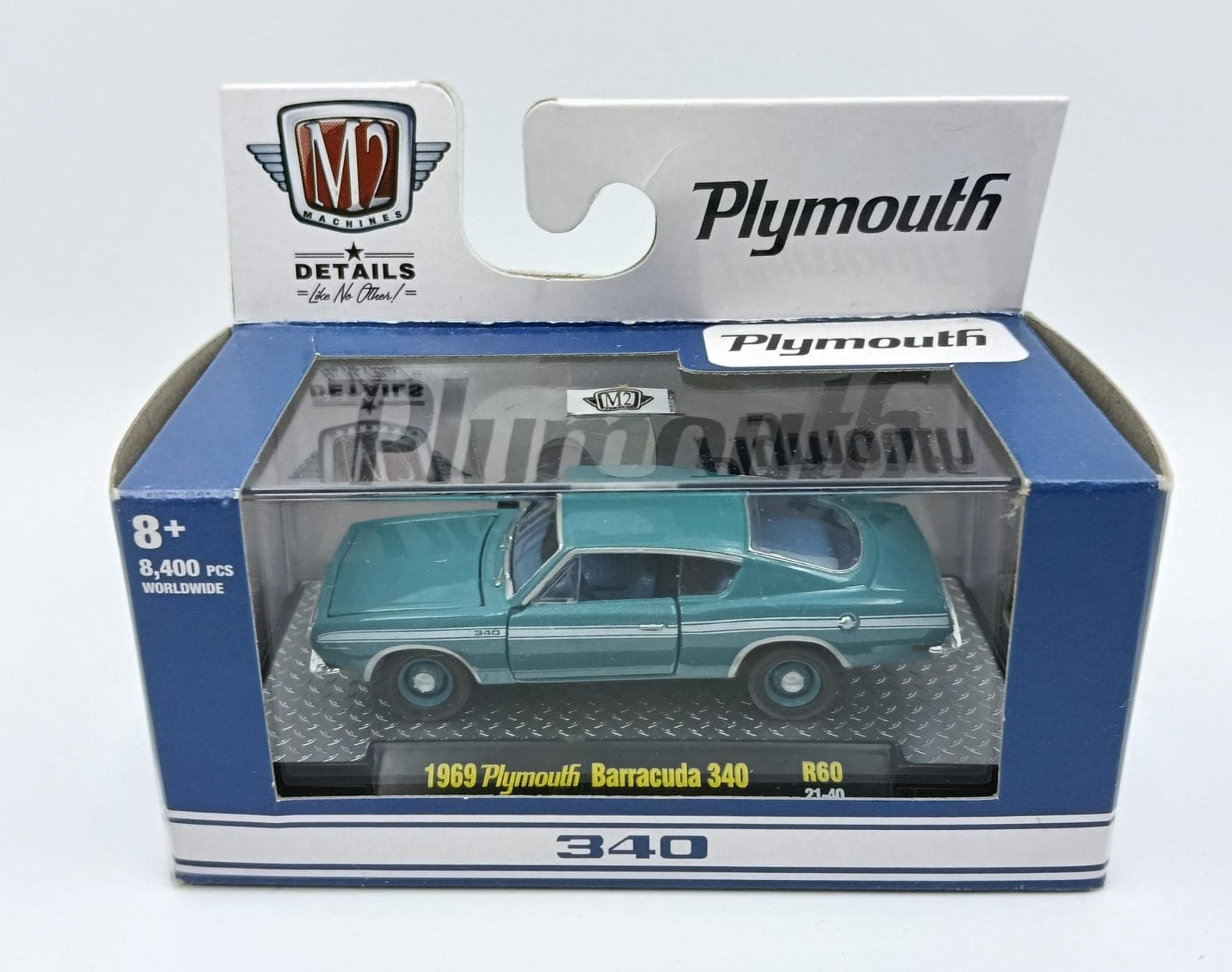M2 MACHINES ACRYLIC BOX 1969 Plymouth Barracuda 340 8,400 Pieces Worldwide - Image 1