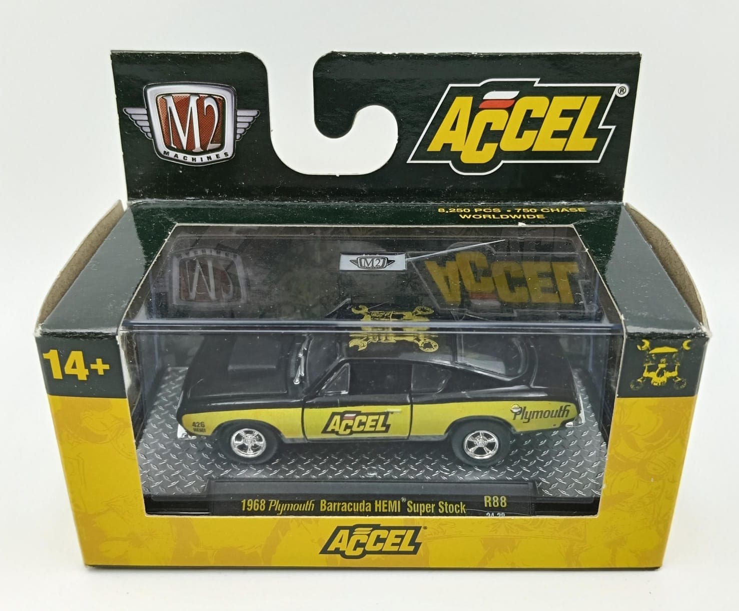 M2 MACHINES ACRYLIC BOX 1968 Plymouth Barracuda HEMI Super Stock 8,250 Pieces Worldwide - Image 1