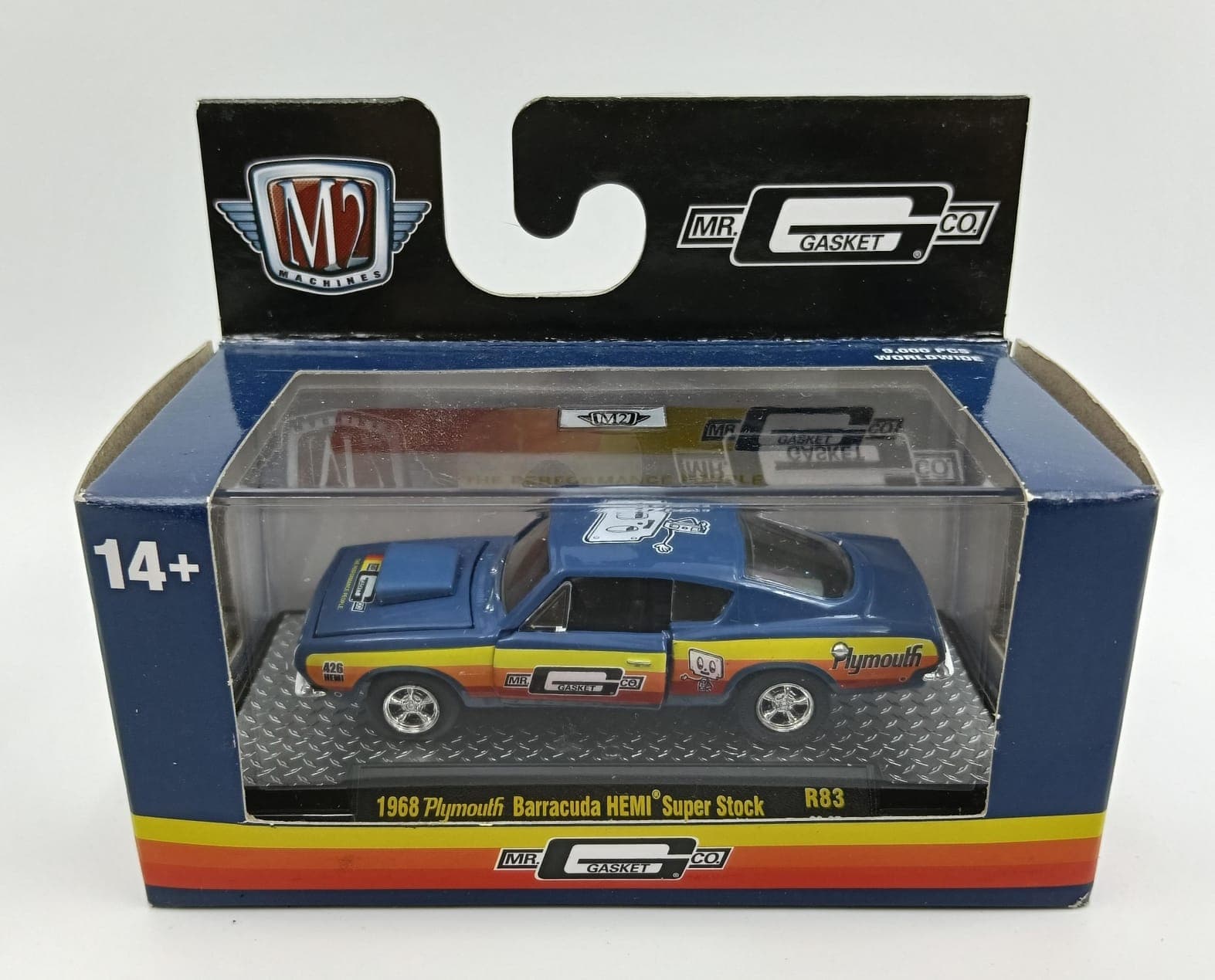 M2 MACHINES ACRYLIC BOX 1968 Plymouth Barracuda HEMI Super Stock 9,000 Pieces Worldwide - Image 1