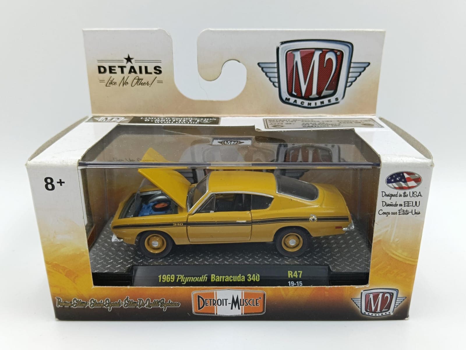 M2 MACHINES ACRYLIC BOX 1969 Plymouth barrcuda 340 6,880 Pieces Worldwide - Image 1