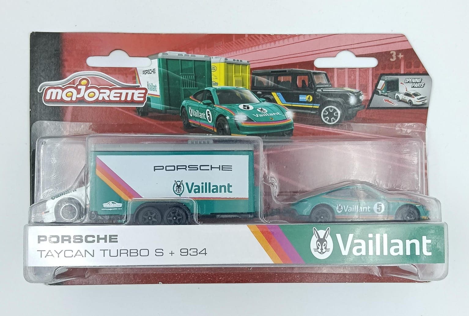 MAJORETTE PORSCHE TAYCAN TURBO S+934 RACE TRAILER - Image 1