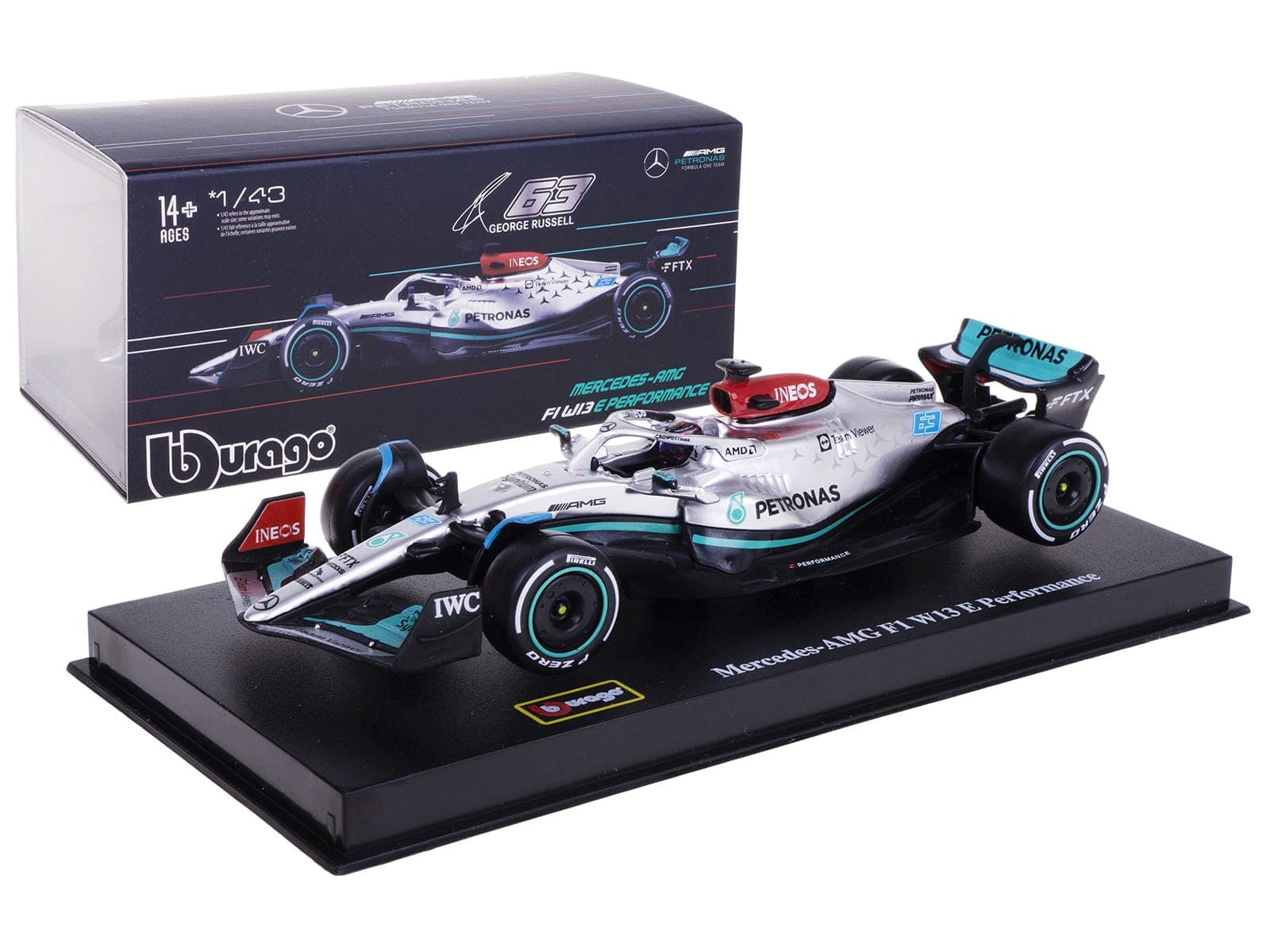 BURAGO ACRYLIC BOX 1:43 Mercedes-AMG F1 W13 E. PERFORMANCE - Image 1