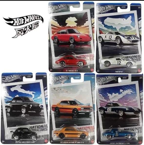 HOT WHEELS PREMIUM 1:64 NATIONAL ICONS SET OF 5 IMPORTED SET - Image 1