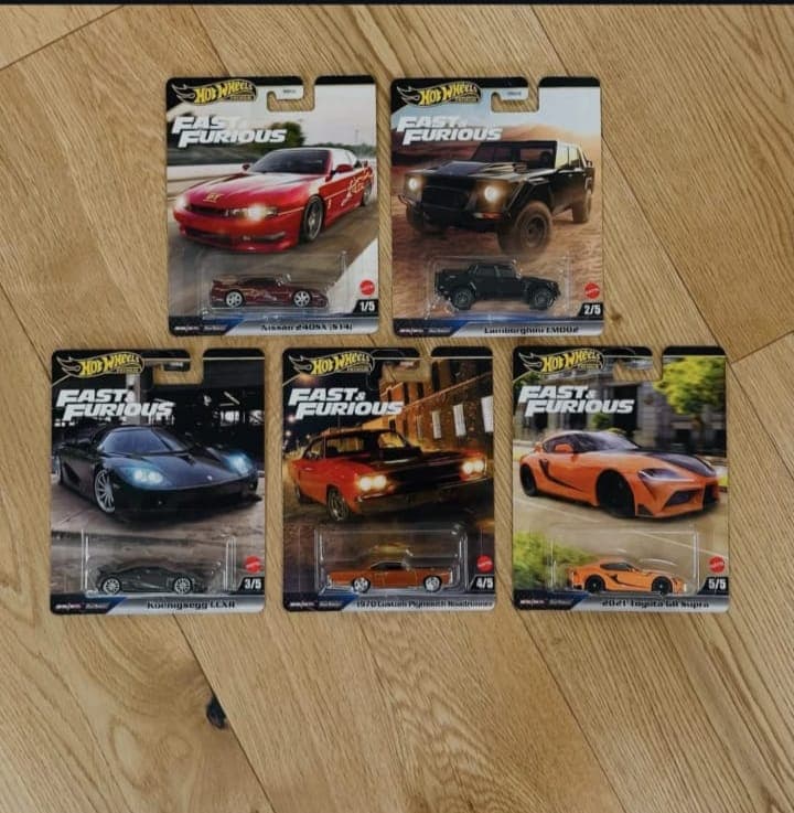 HOT WHEELS PREMIUM 1:64 FAST & FURIOUS SET OF 5 - Image 1
