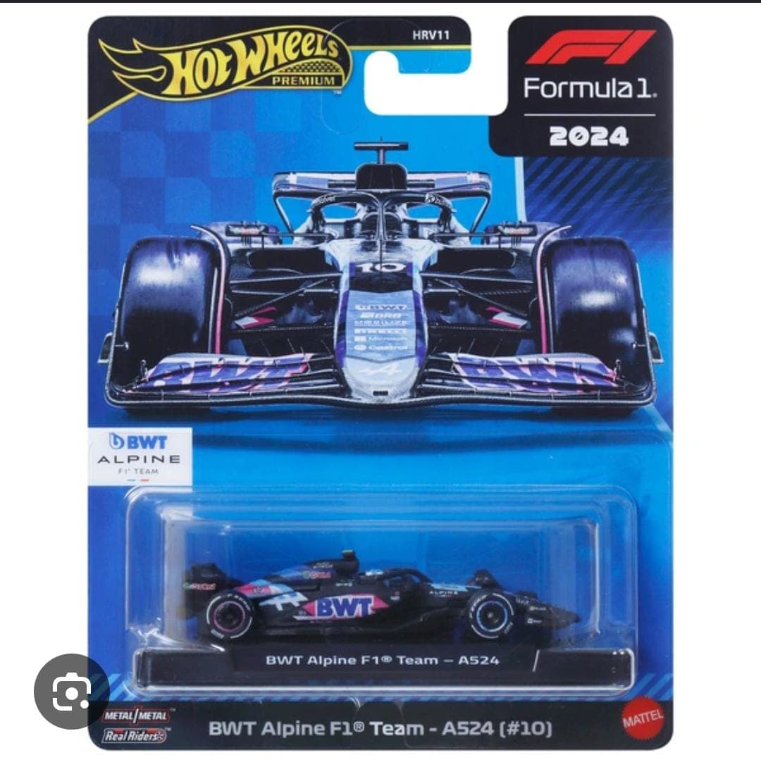 HOT WHEELS PREMIUM 1:64 BWT ALPINE F1 TEAM - A525 (#10) IMPORTED CARD - Image 1