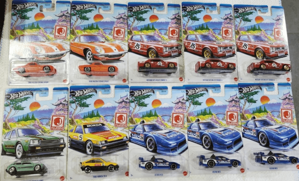 HOT WHEELS 1:64 PREMIUM J IMPORTS SILVER SERIES SET OF 10 - Image 1