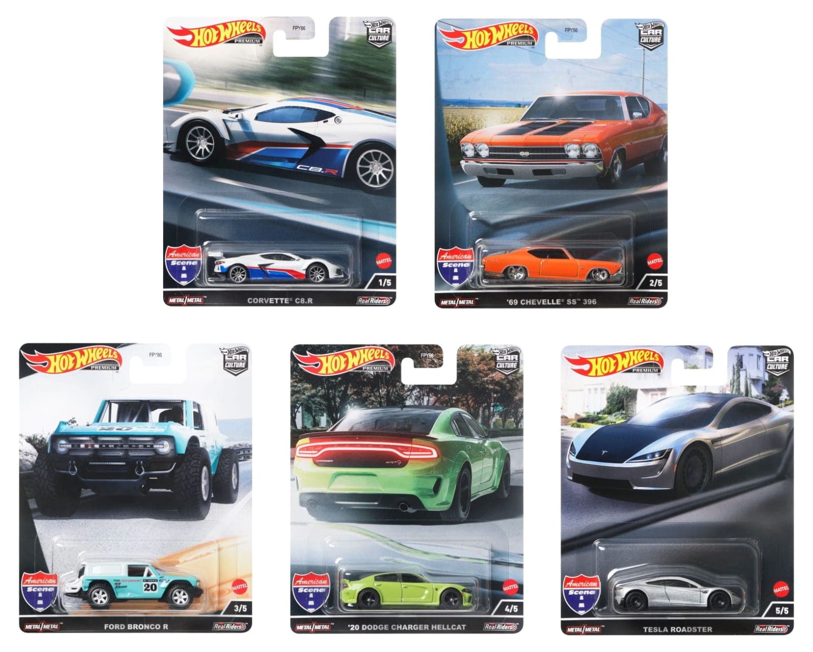 HOTWHEELS PREMIUM 1:64 AMERICAN SCENES SET OF 5 - Image 1