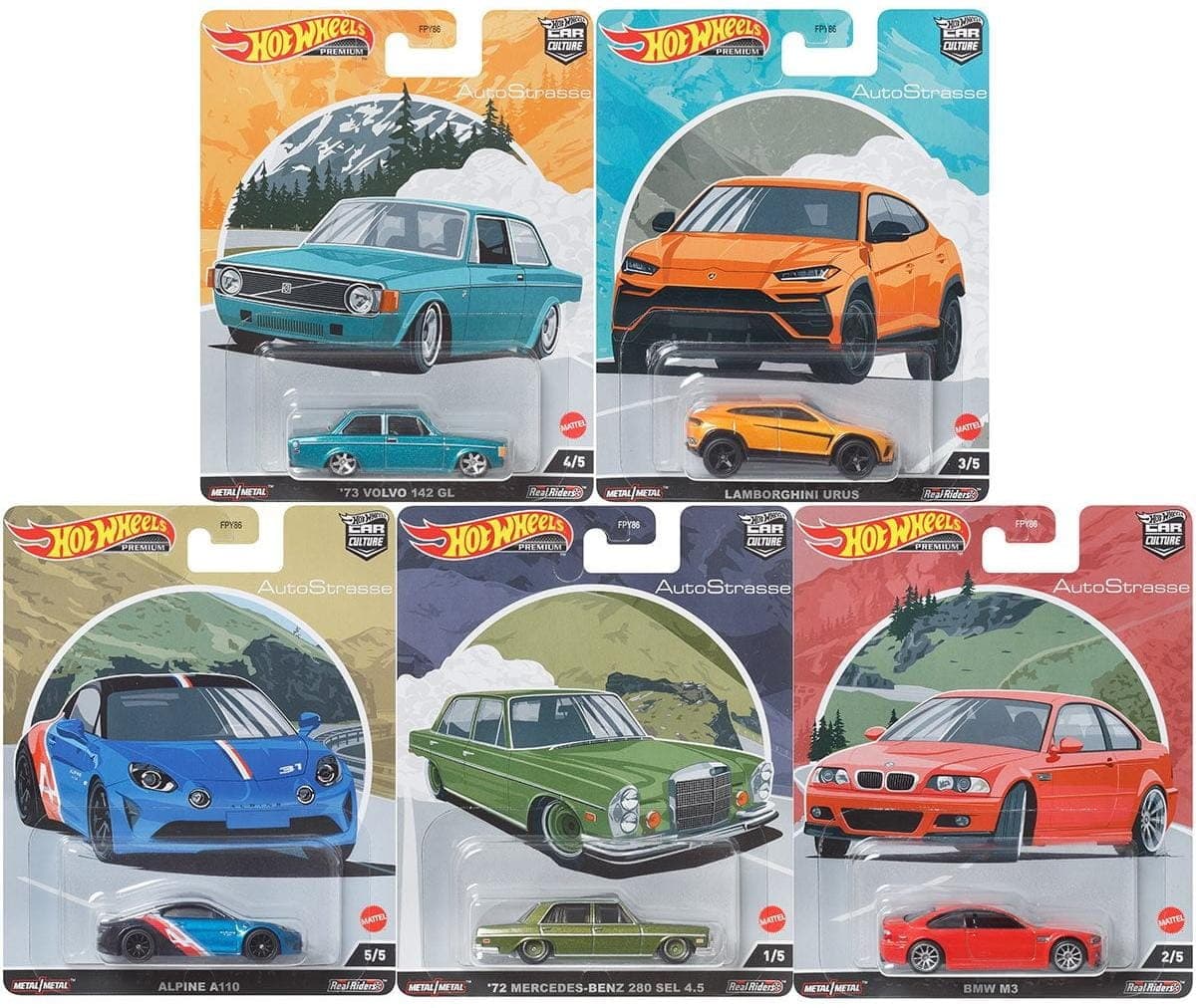 HOT WHEELS PREMIUM 1:64 AUTO STRASSESE SET OF 5 - Image 1