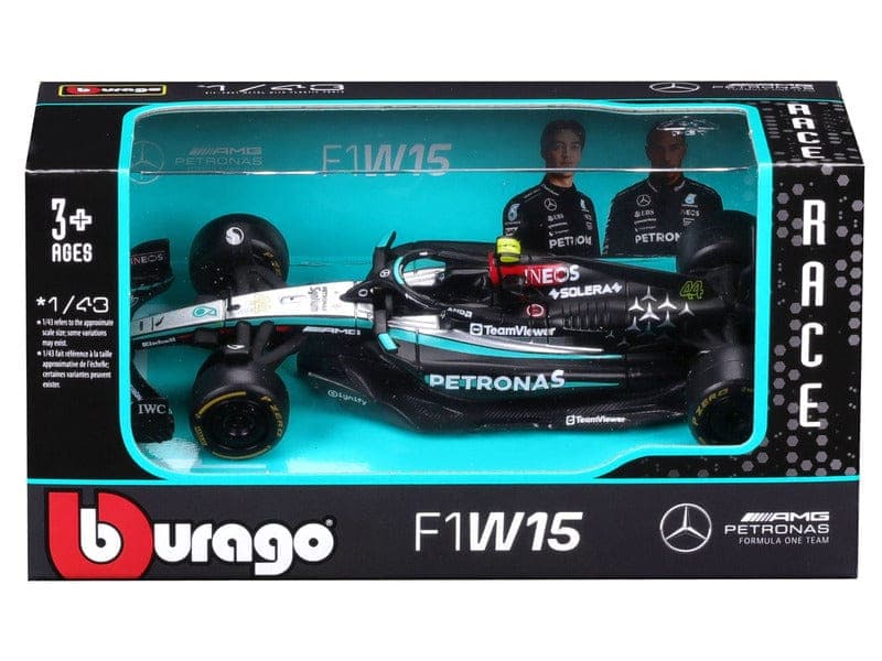 BURAGO 1:43 BLISTER IMPORTED AMG PETRONAS F1w15 #63 #44 - Image 1