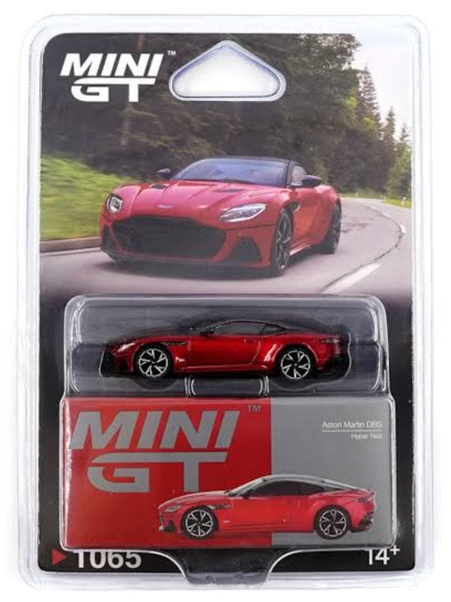 MINI GT BLISTER ASTON MARTIN DBS ( HYPER RED ) - Image 1