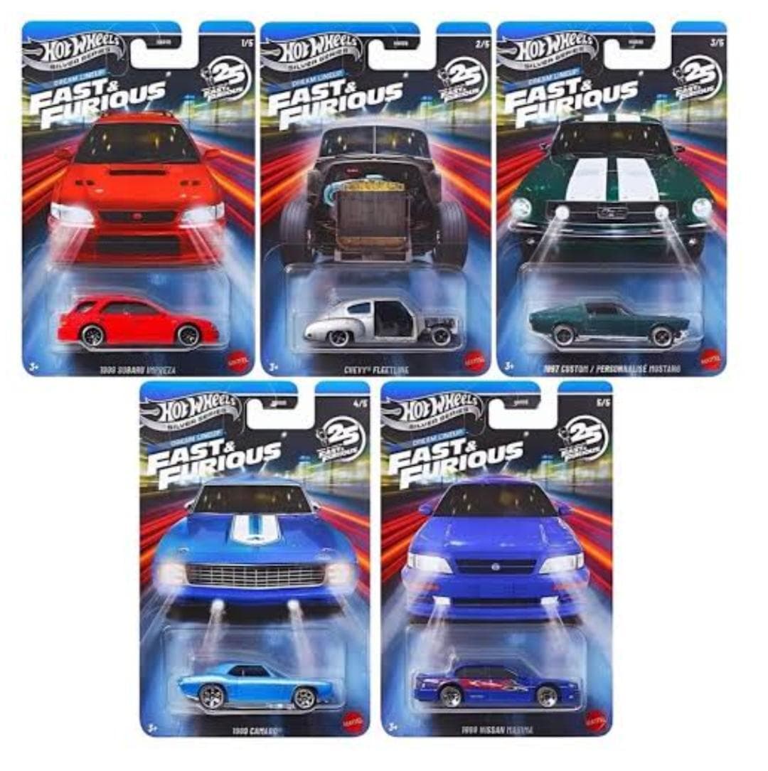 HOT WHEELS SILVER SERIES 1:64 DREAM LINE-UP SET OF 5 - Image 1
